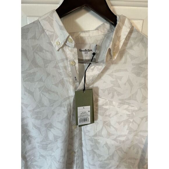 Goodfellow L Cotton Dress Shirt Slim Fit White NWT long Sleeve - Picture 2 of 4